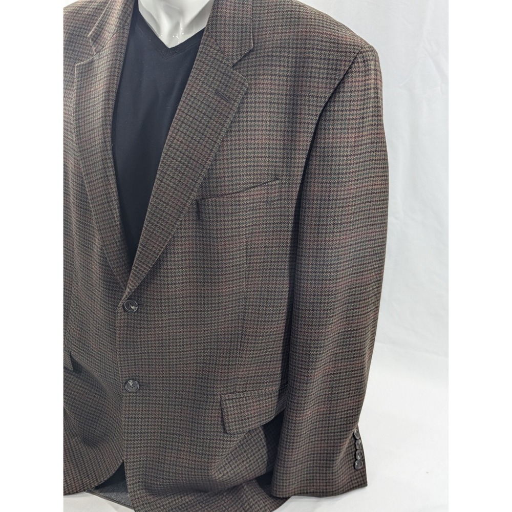 Ralph Lauren Blazer Sport Coat  Suit Jacket 46R 48" Chest Lambswool‎ Houndstooth - Picture 5 of 14